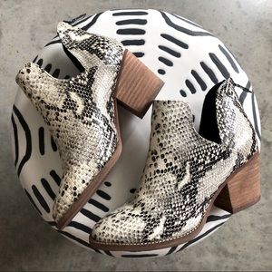 Blondo Neda Waterproof Snakeskin Booties